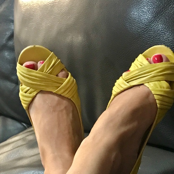 cole haan yellow sandals